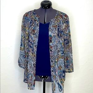 Liz Claiborne sheer button down shirt w/ Tank Top